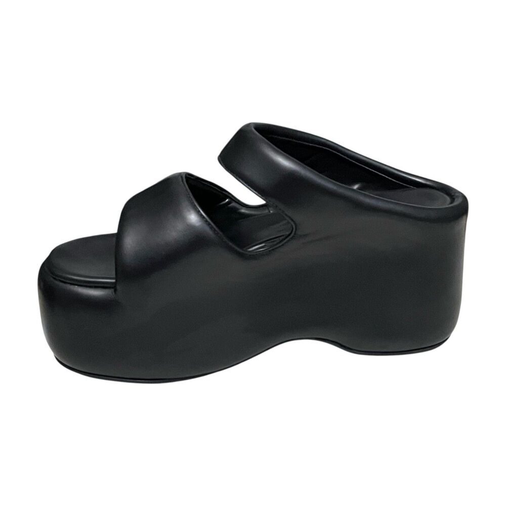 Simon Miller Vegan Bubble Platform Sandals Black EU 36 US 6 Chunky Wedge - Picture 6 of 12